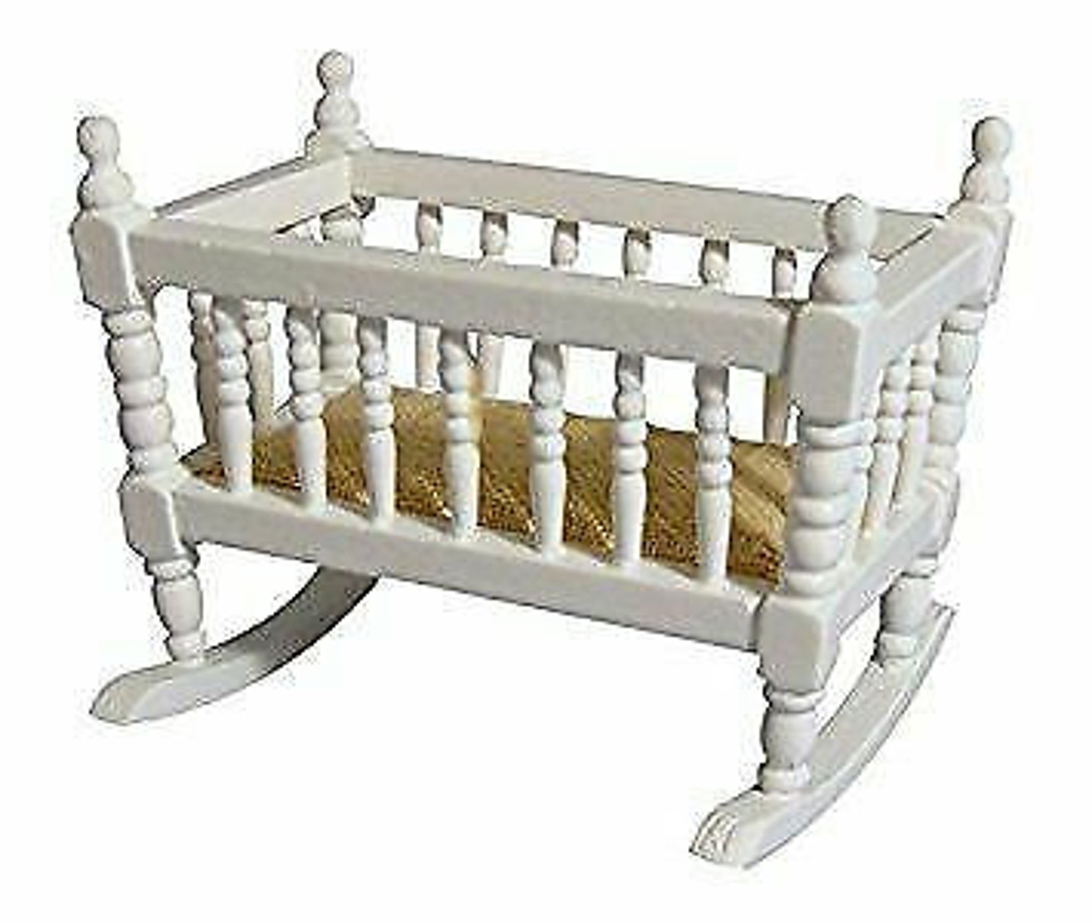 Dolls House Small Baby Rocking/Rocker Crib/Cot White DF287WH Etsy