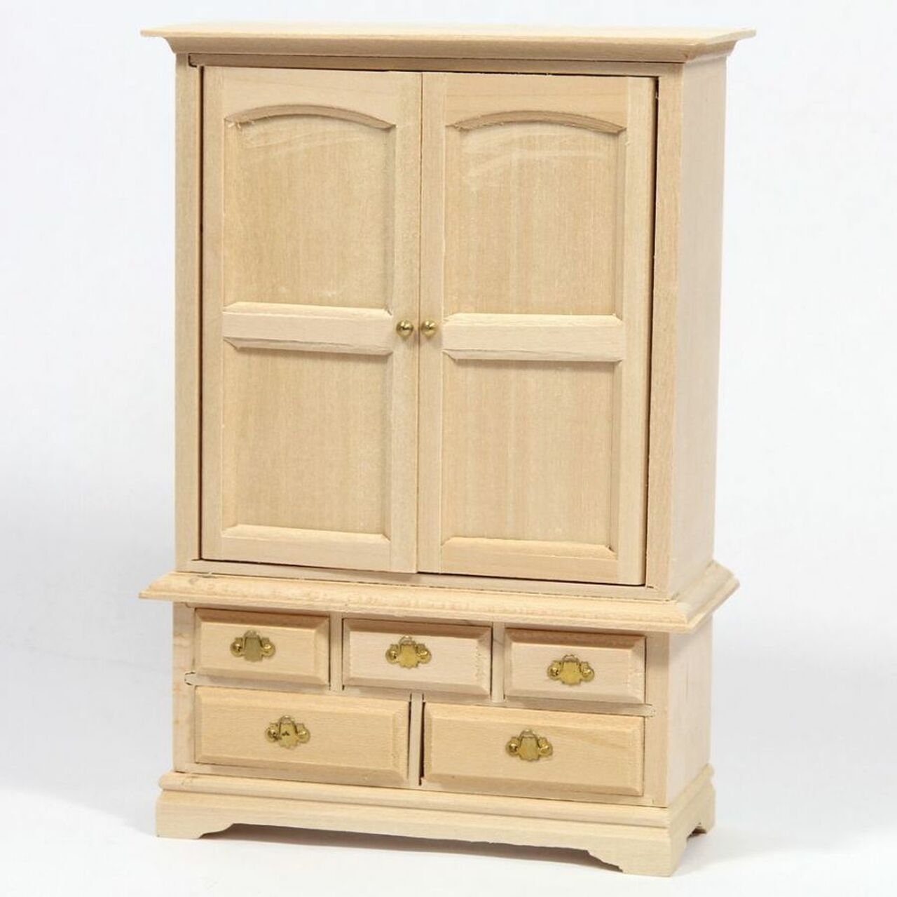 Dolls House Miniature 1:12th Scale Bathroom Furniture Barewood Wall Cabinet 