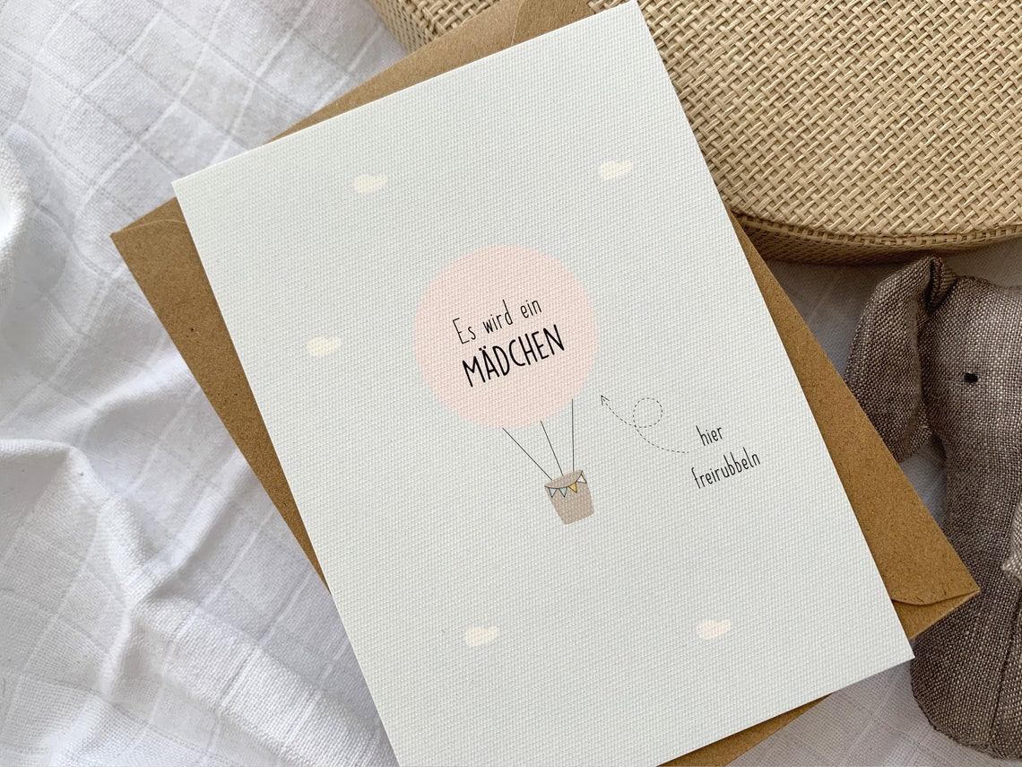 Rubbelkarte Gender Reveal Es wird ein Mädchen Es wird ein Etsy
