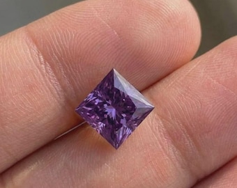 2 CT fantazyjny fioletowy kolor, diament w szlifie księżniczki VVS1, laboratoryjnie hodowany Moissanite, 7 x 7 mm, luźny kamień szlachetny i biżuteria