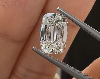 AAA+ 2,60 CT wydłużony diament Moissanite w szlifie poduszkowym D w kolorze VVS1, laboratoryjnie hodowany, (7 x 10 mm) Luźny kamień szlachetny do wyrobu biżuterii + darmowy prezent