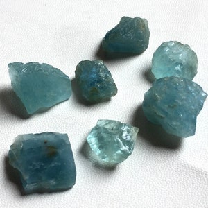 Natural Aquamarine Loose Gemstone Rough 77.10 crt. 7 Piece Aquamarine Rough For Jewelry Making