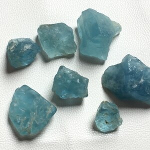 Natural Aquamarine Loose Gemstone Rough 58.70 crt. 7 Piece Aquamarine Rough For Jewelry Making