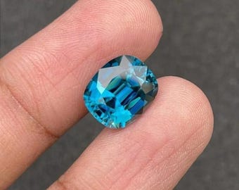 2CT fantazyjny niebieski kolor, diament VVS1, laboratoryjnie hodowany Moissanite, 7 x 9 mm, kamień szlachetny do wyrobu biżuterii + darmowy prezent