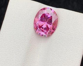 AAA 5 CT Fantazyjny różowy kolor, owalny szlif VVS1, diament Moissanite hodowany laboratoryjnie, 10 x 12 mm, kamień szlachetny do wyrobu biżuterii + darmowy prezent