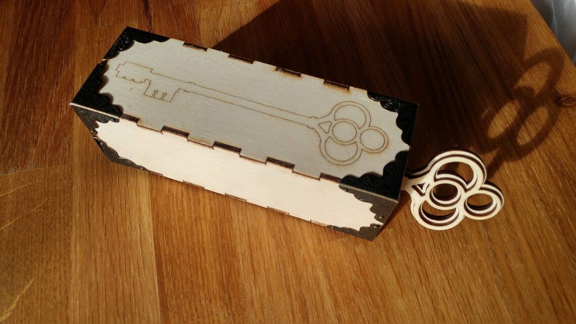 Lock and Key Wooden Puzzle Box Design Files Etsy