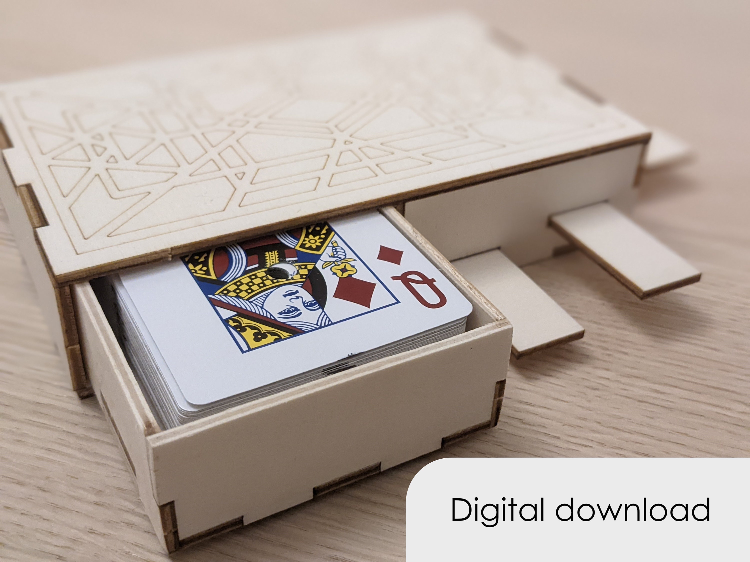 Puzzle box - Hidden draw for deck of cards - Design files
