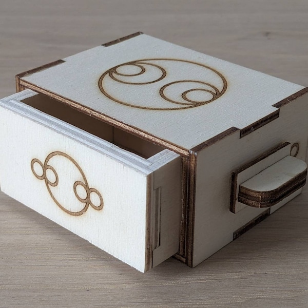 Puzzle box - Hidden draw - Magnetic lock - Design files