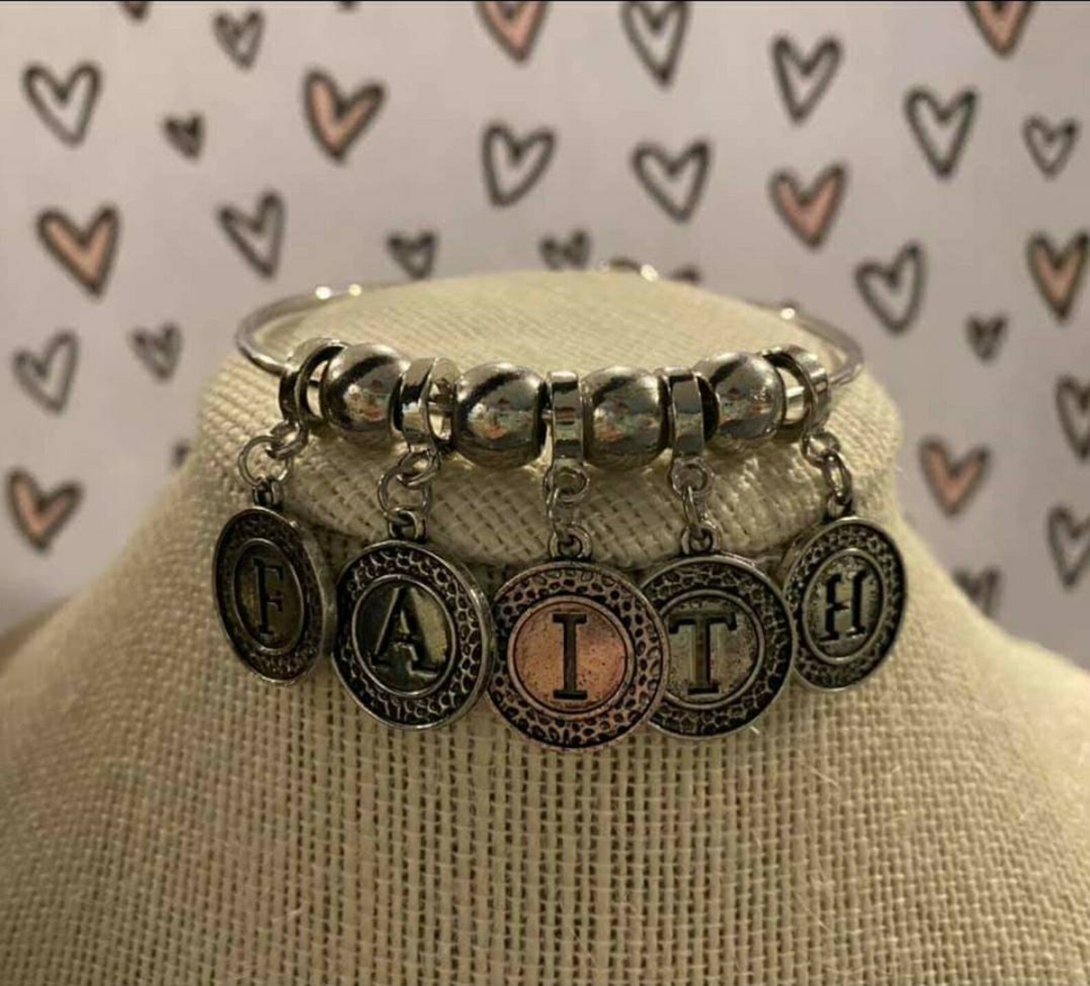 Faith Charm Bracelet Etsy