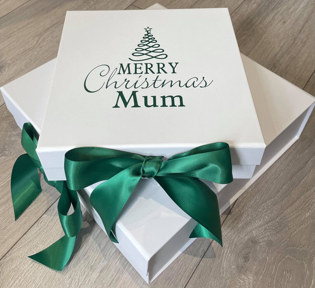 Personalised Christmas Gift Box Gift Bag With Ribbon Christmas Present