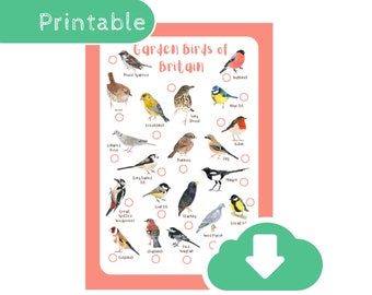 Garden Birds Identification Tick Sheet - Bird Spotting Wildlife Educational Printable Download