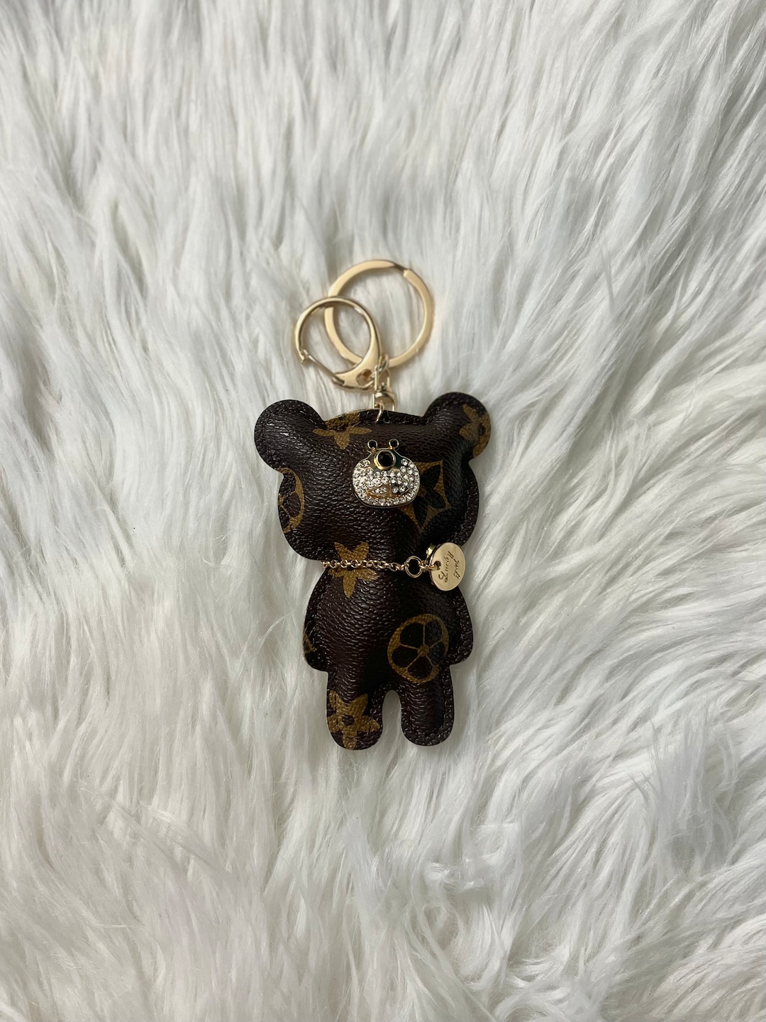 Brown Teddy Bear Keychain Etsy