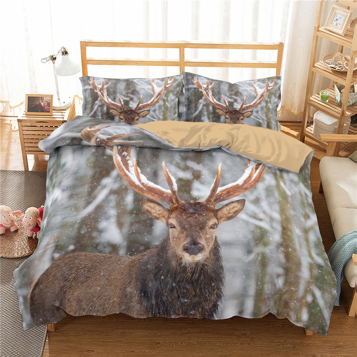 Outdoor Deer Duvet Cover Set Hunting Wild Animal Camo Etsy
