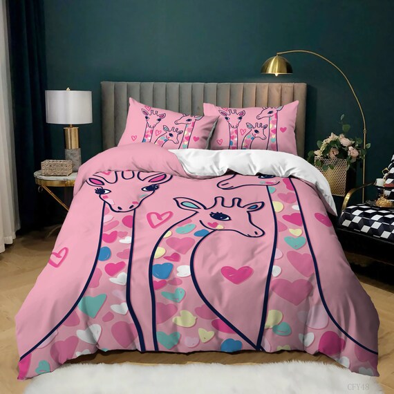 3D Animal Giraffe Bedding Set Duvet Cover Pillowcase Comforter/Quilt Cover Set 