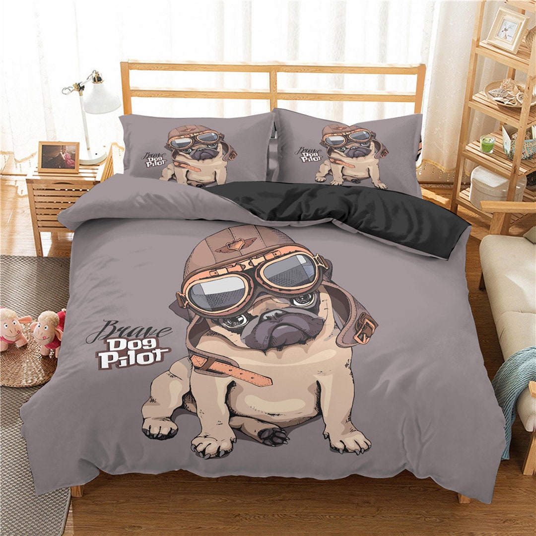 Dog Print Duvet Cover 3D Puppy Print Bedding Set for Kids Boys Etsy