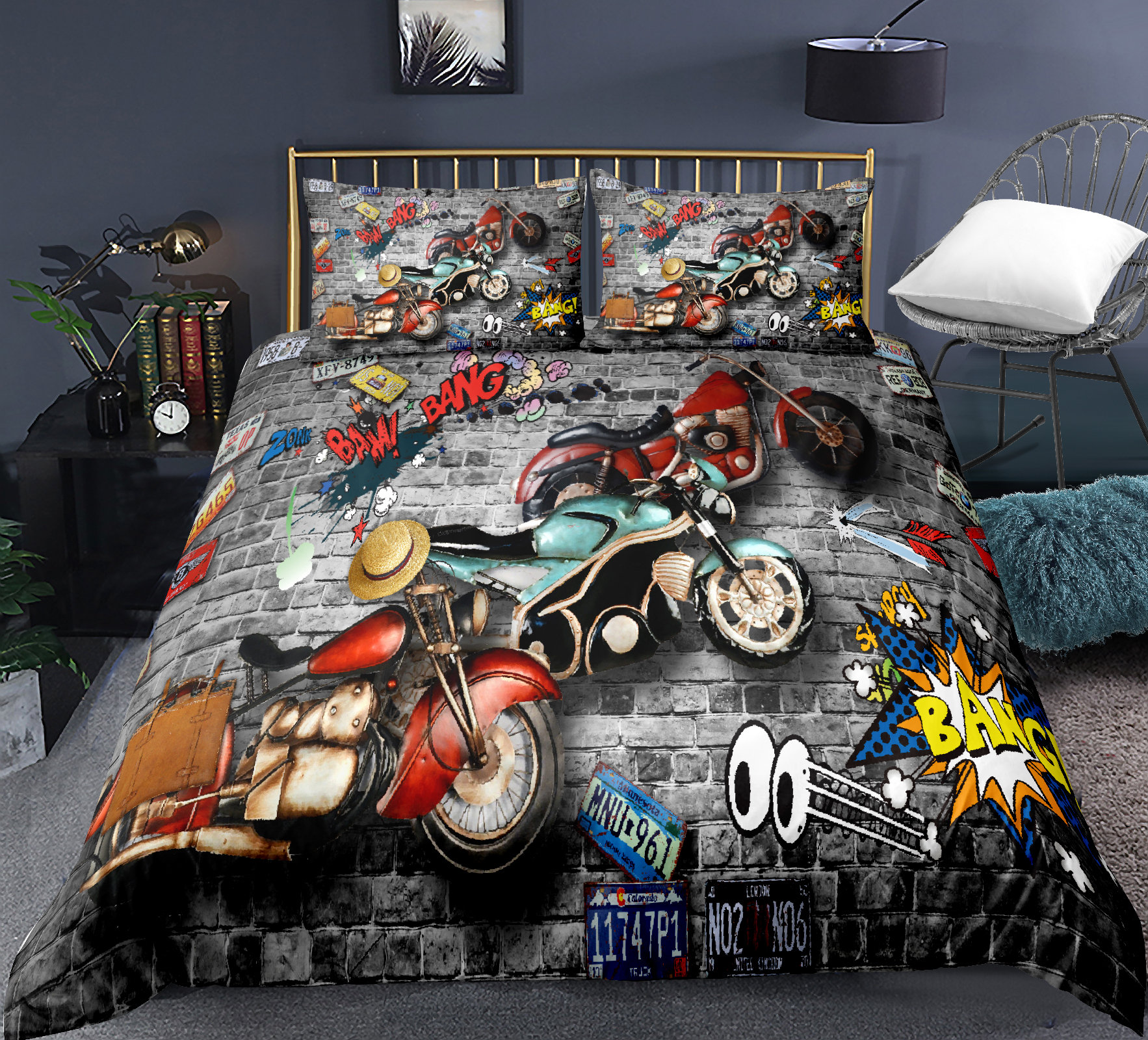 Dirt Bike Comforter Cover Set Motocross Rider Extreme Sports Etsy UK