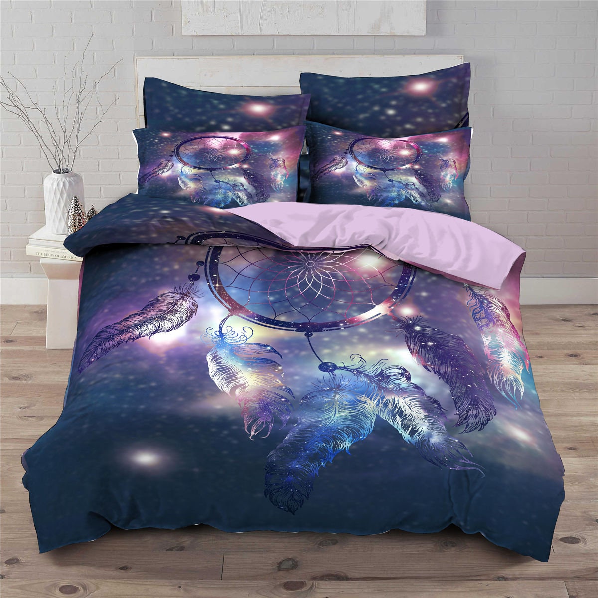 Feather Duvet Cover Set Dream Catcher 