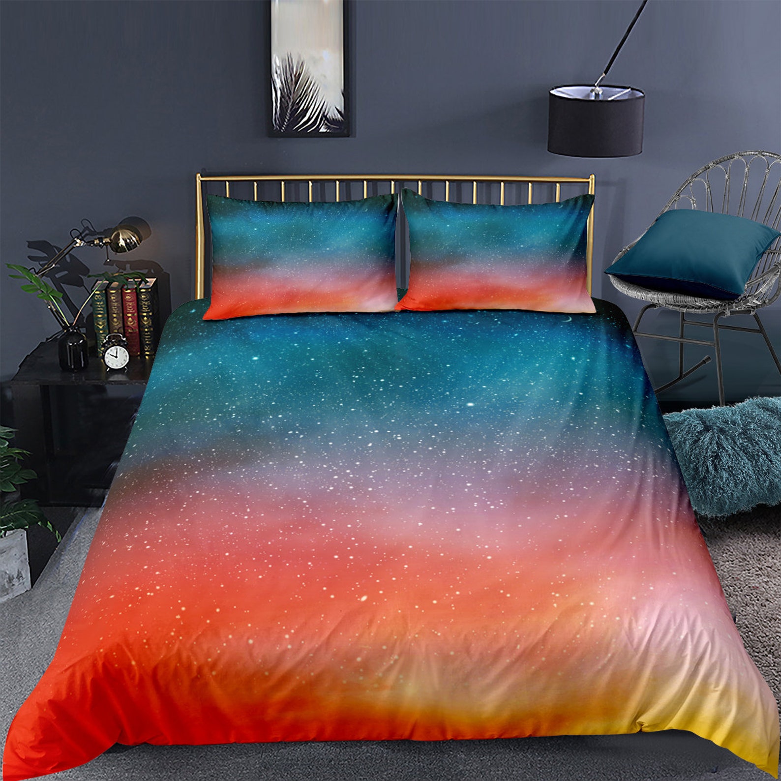 Constellation Duvet Cover Set Star Clusters Galaxies and | Etsy