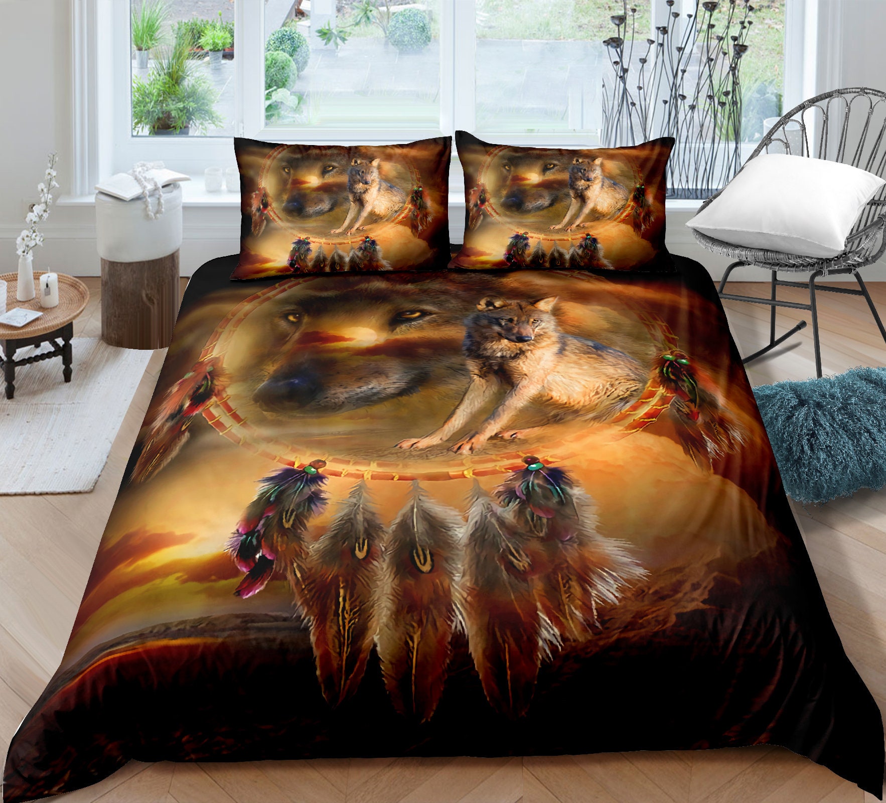 3D Wolf Bedding Set Queen Size Decor Duvet Cover Kids Teen Etsy UK