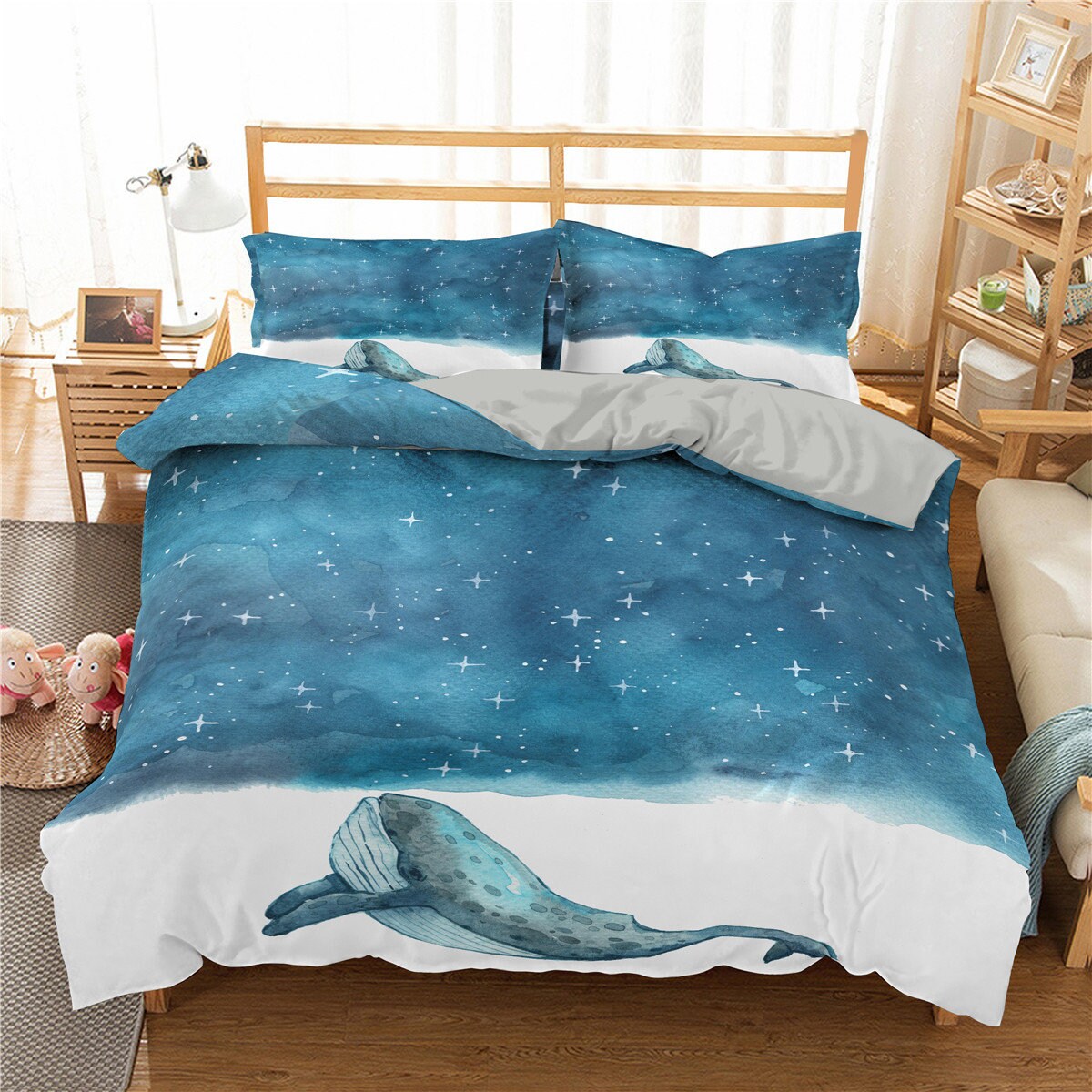 Whale Duvet Cover Set Ocean Animal Theme Bedding Set 3pcs for Etsy