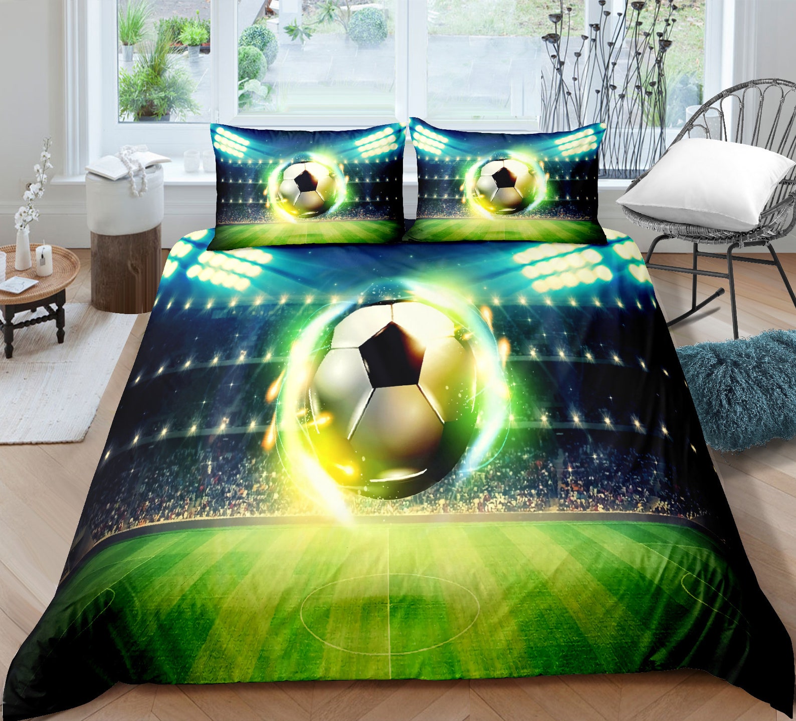 Kids Football Bedding Set Sports Theme Comforter Cover for - Etsy UK