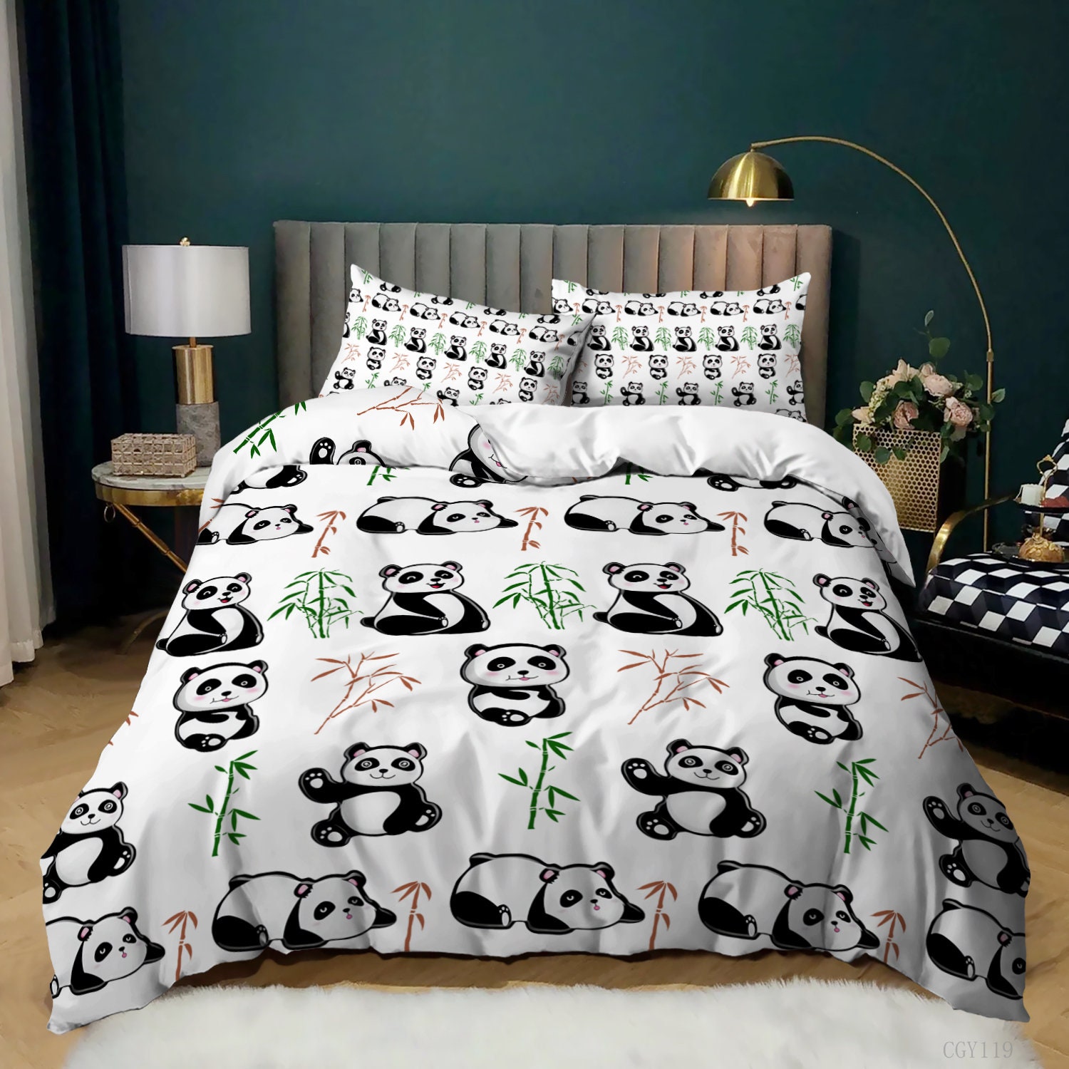 Kids Panda Duvet Cover Comforter Cover 