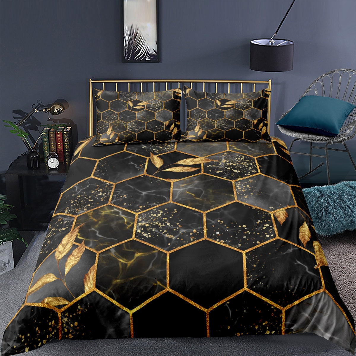 3 Piece Duvet Cover King Geometric Bedding King Size Comforter Etsy UK