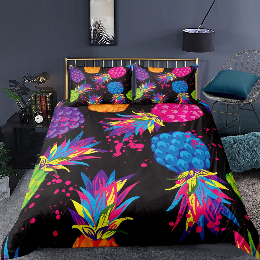 Pineapple Quilt Cover Full Size Geometric Pineapple Duvet Etsy