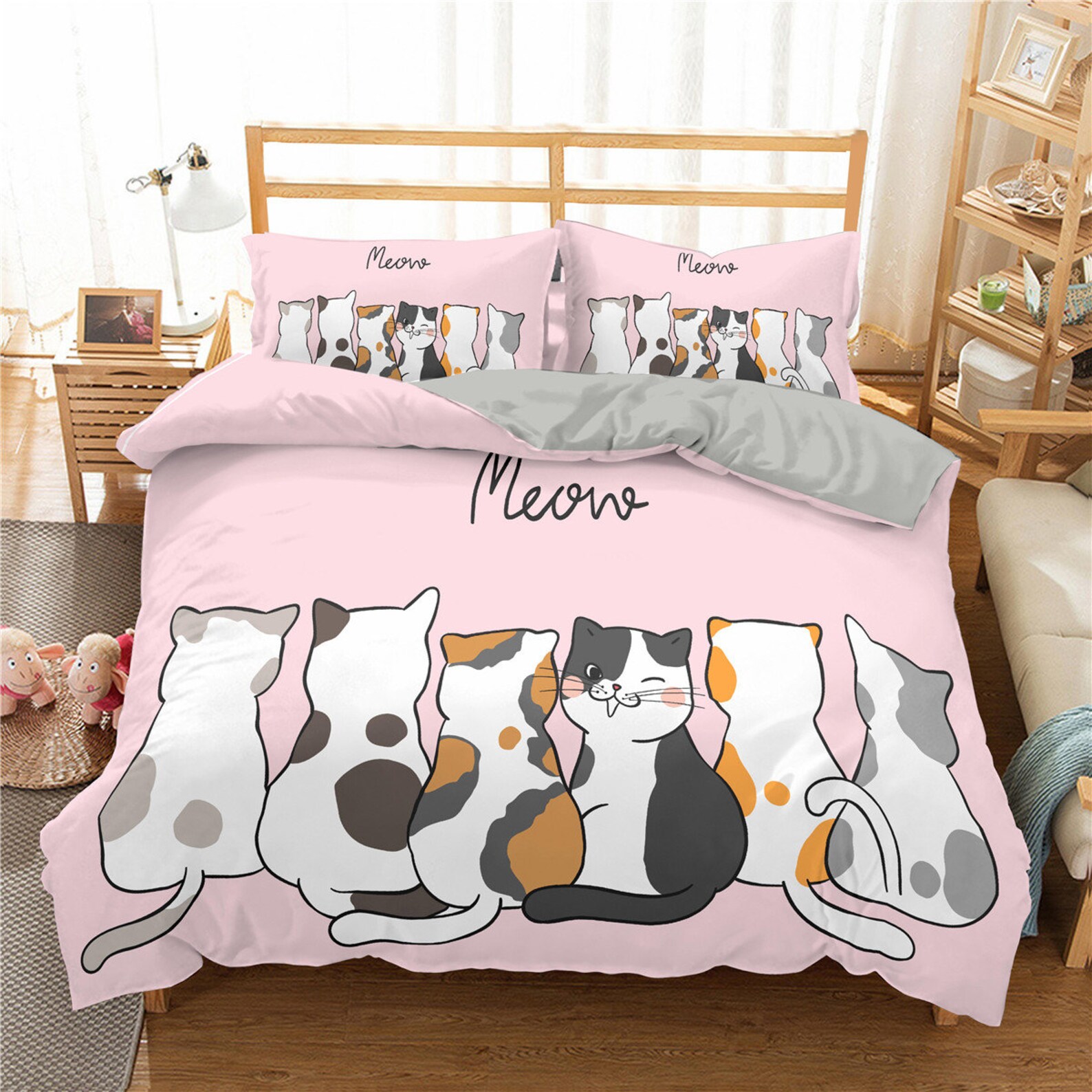 Cat Duvet Cover Set Bedding Set for Kids Boys Girls Cute Etsy