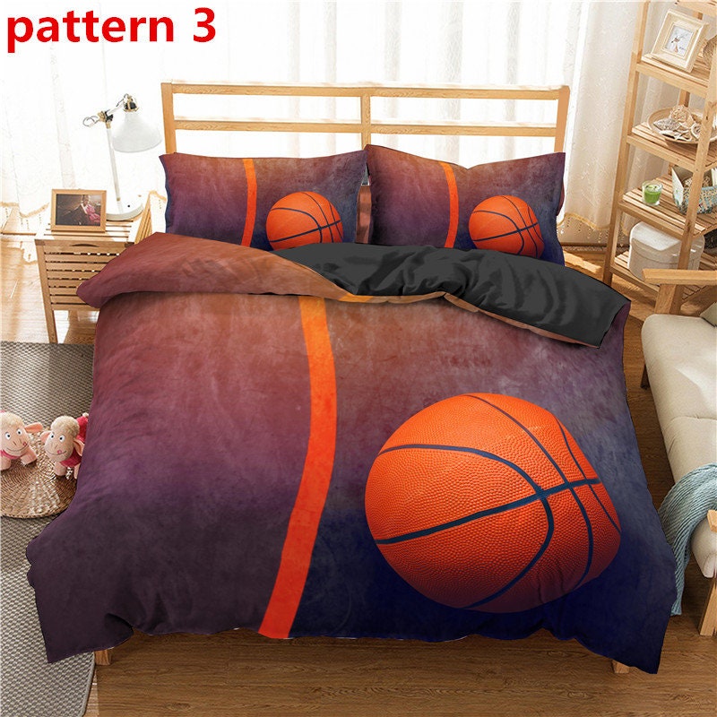 Basketball Pattern Bedding Sets Full Sports Game Collections Etsy
