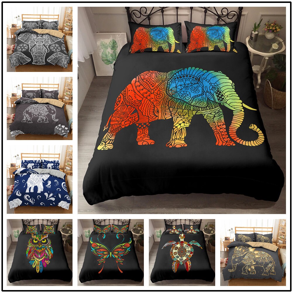 3D Elephant Bedding Duvet Cover Sets Personalized Design Etsy