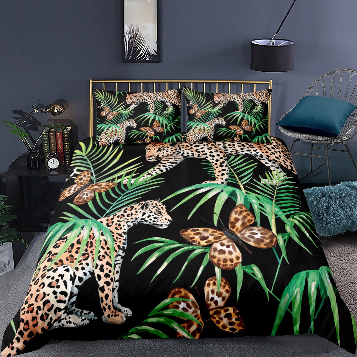jungle print duvet set