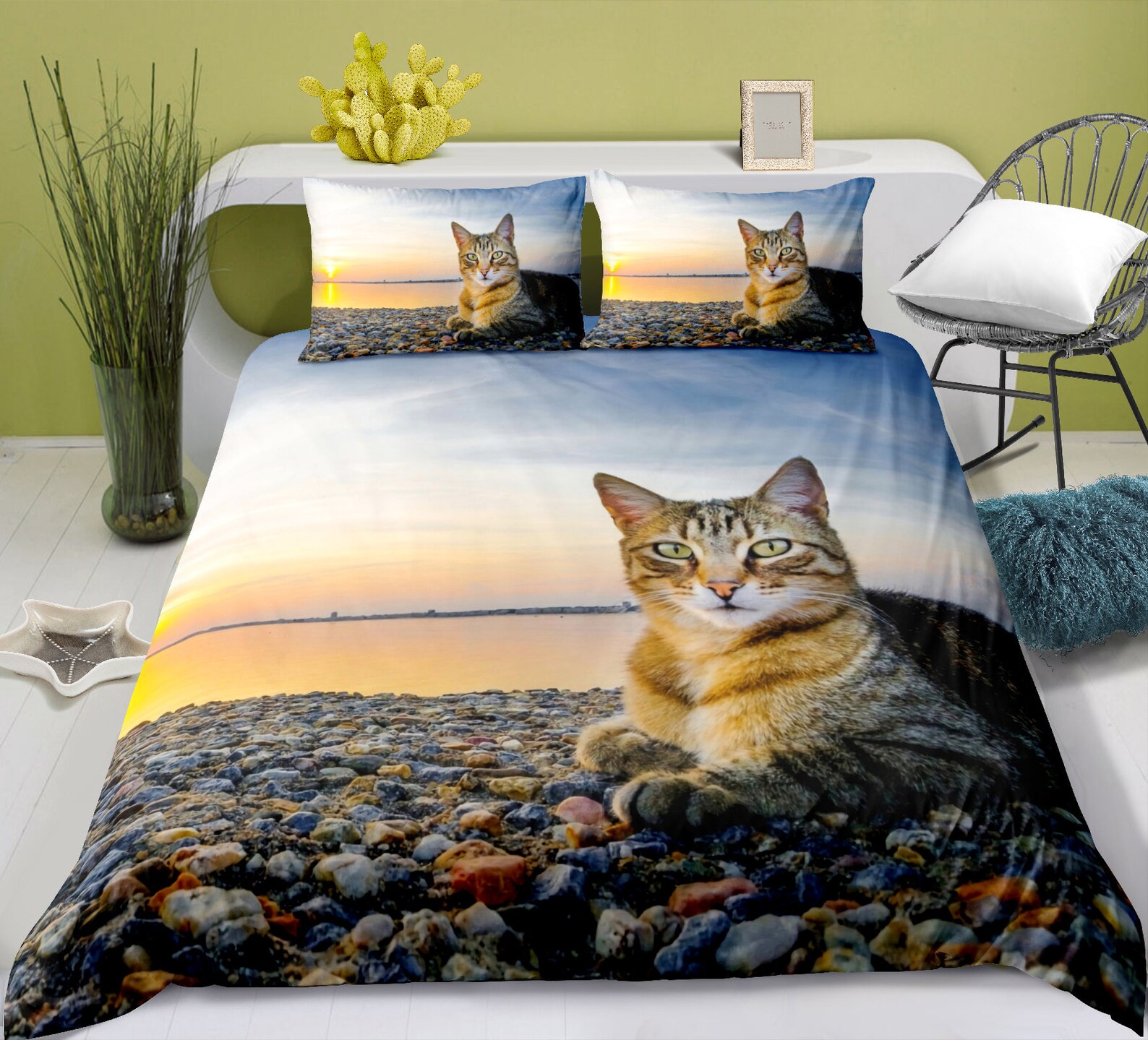 Cat Duvet Cover Set Twin Size Cat Bedding Set Bombay Cat Etsy UK