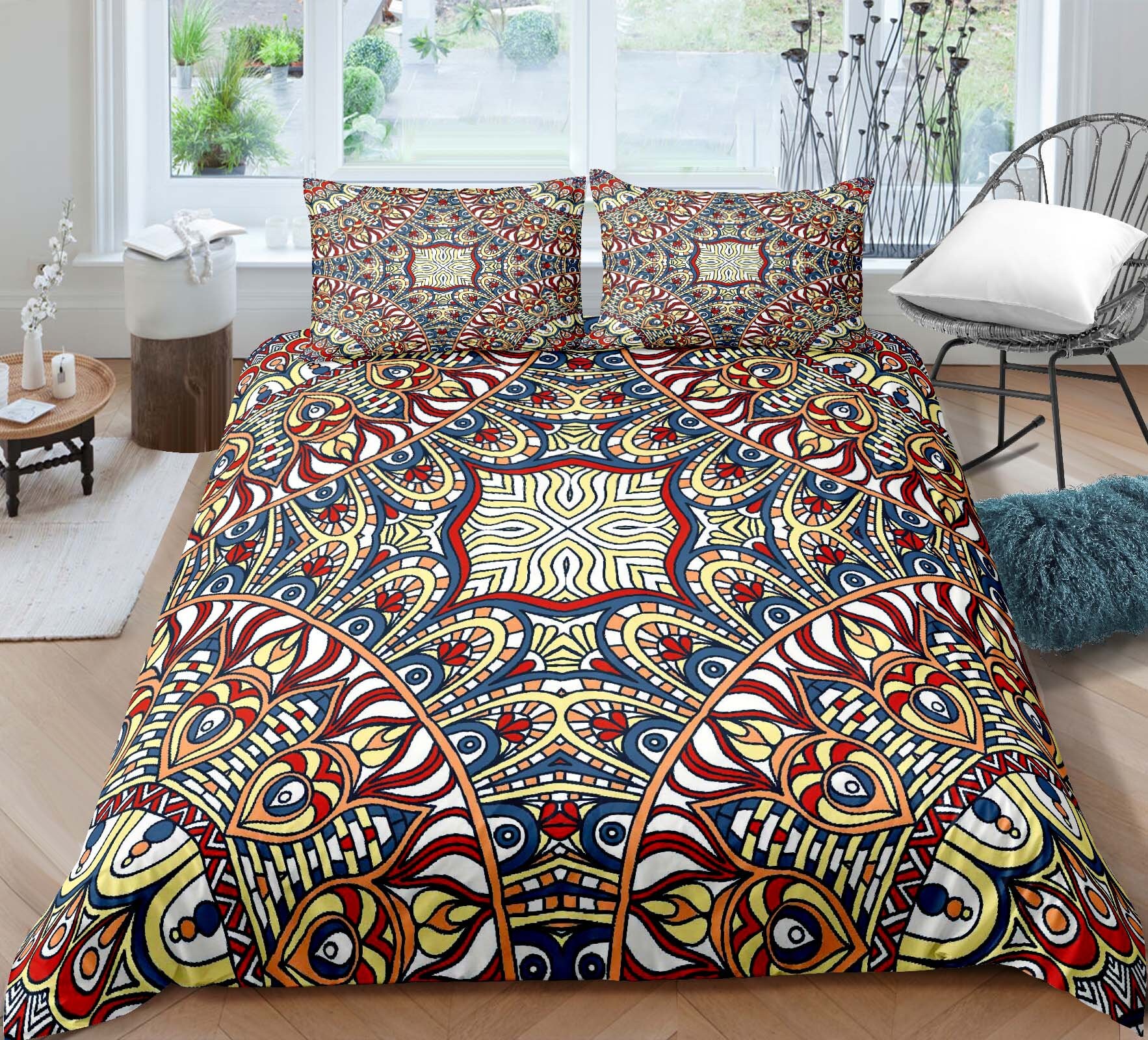 3pcs Bohemian Bedding Set King Size Duvet Cover Sets Boho Etsy UK