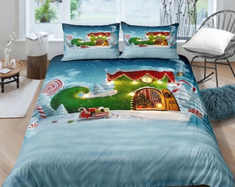 Merry Christmas Bedding Duvet Cover Set 