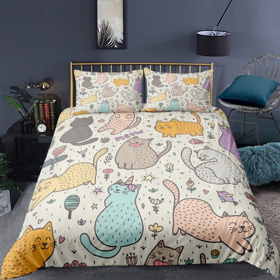 Cat Bedding Sets for Kids Boys Girls Animal Print Bedspreads 3 - Etsy Norway Cat Bedding Sets for Kids Boys Girls Animal Print Bedspreads 3 - Etsy Norway