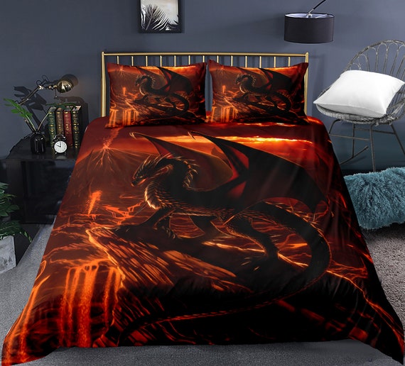 Vervorming Rimpels sneeuw Buy Duvet Cover Set Head of Dragon With Ornate Effects on Ackdrop Online in  India - Etsy