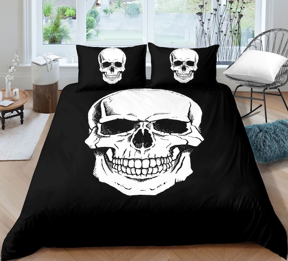 3D Skull Theme Bedding Set King Size 