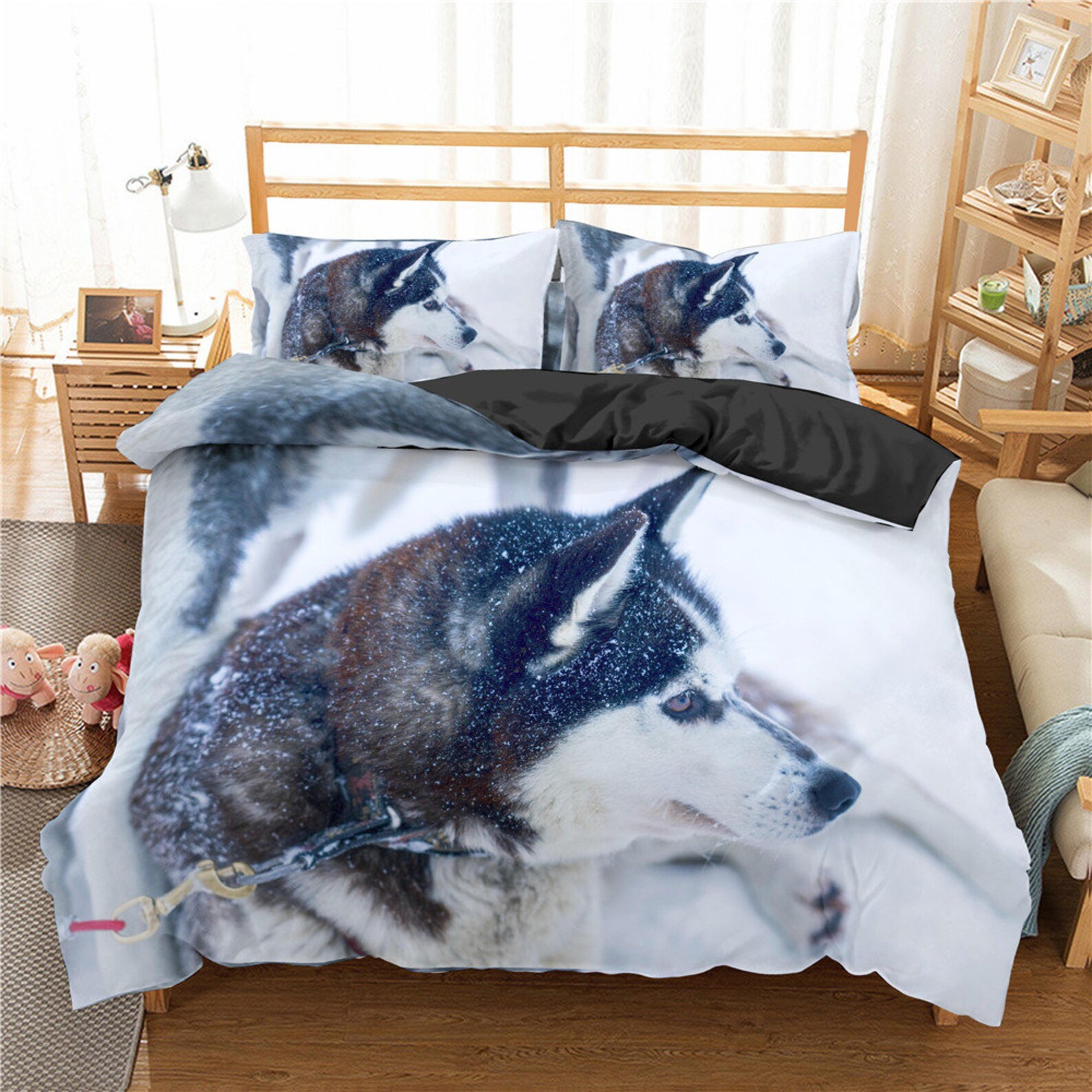 Wolf Comforter Cover Set King Size Wolf Print Duvet Cover 3D Etsy