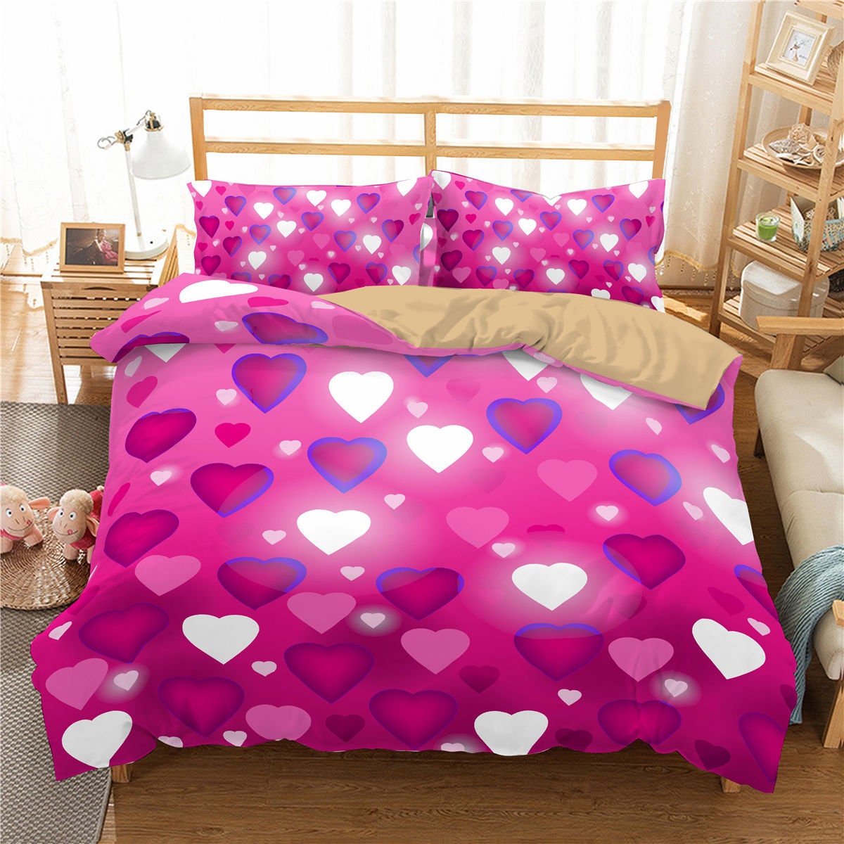 Love Duvet Cover Queen Size 3 Piece Love Bed Set With 1 Duvet Etsy UK