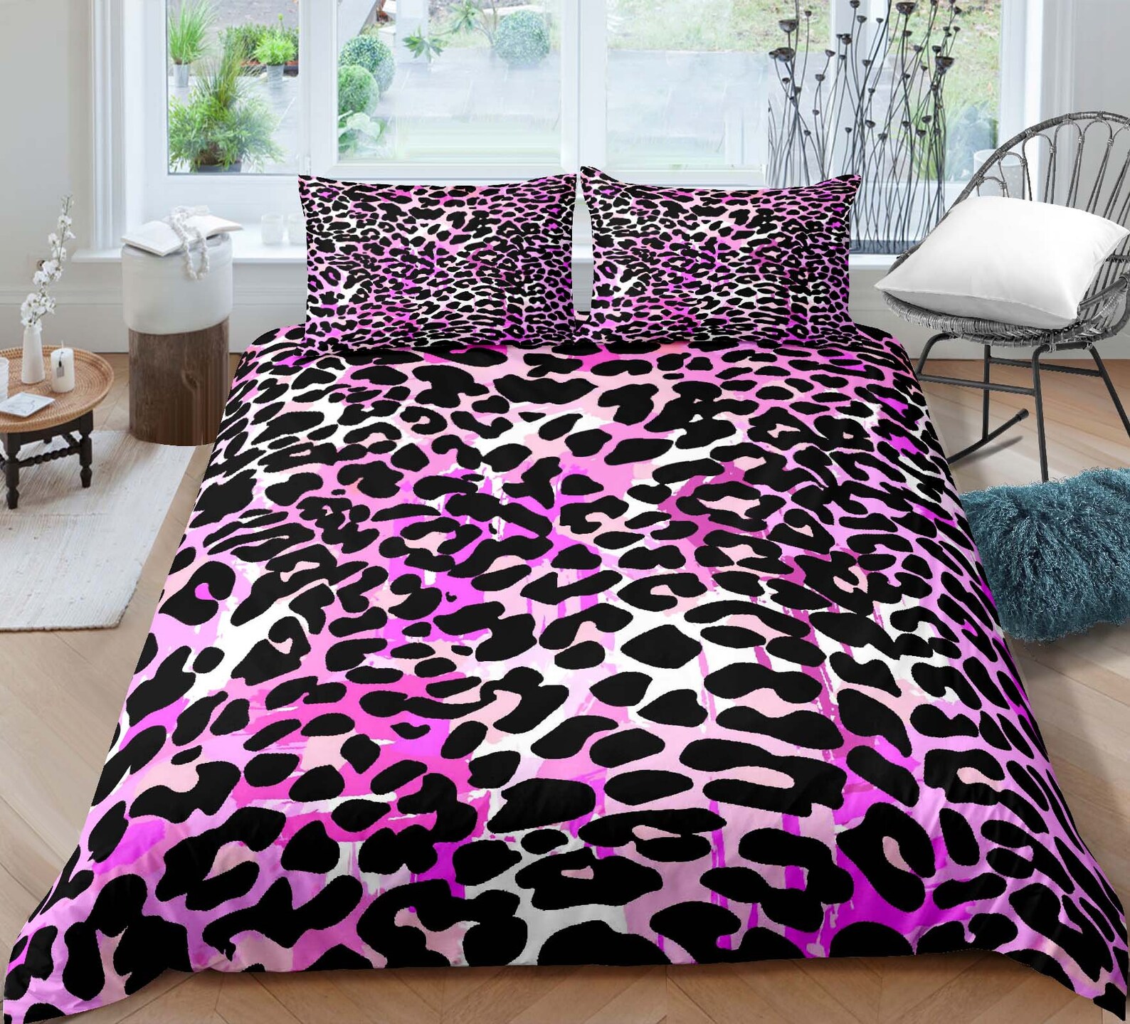 Leopard Print Comforter Cover Set Queen Size Cheetah Printed Etsy UK