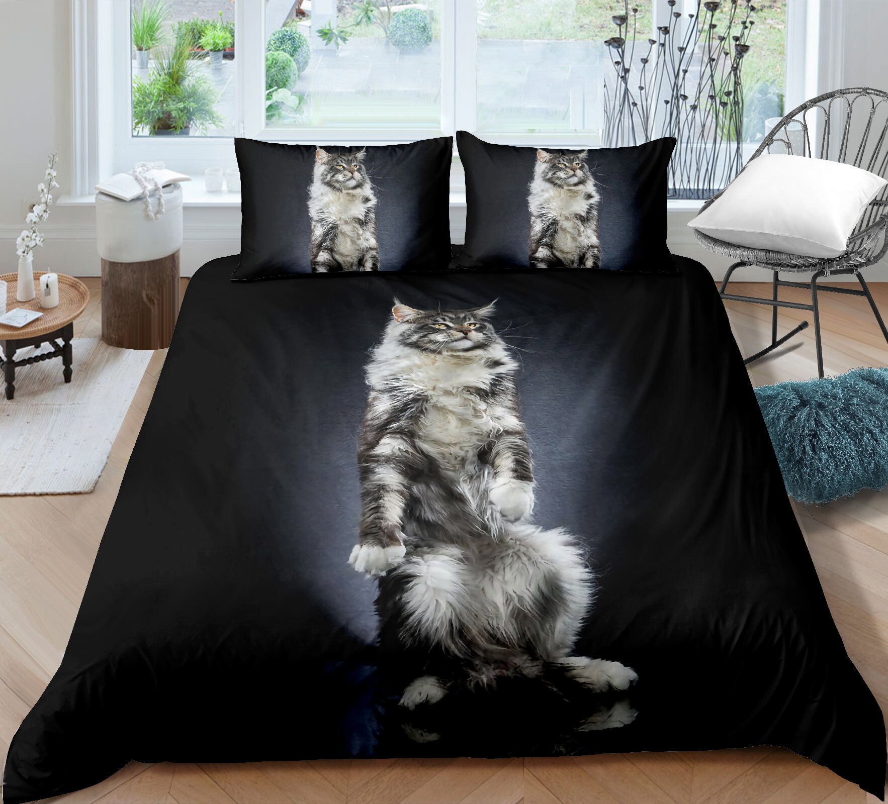 Cat Duvet Cover Twin Size Girls Bedding Duvet Cover Cute Etsy UK