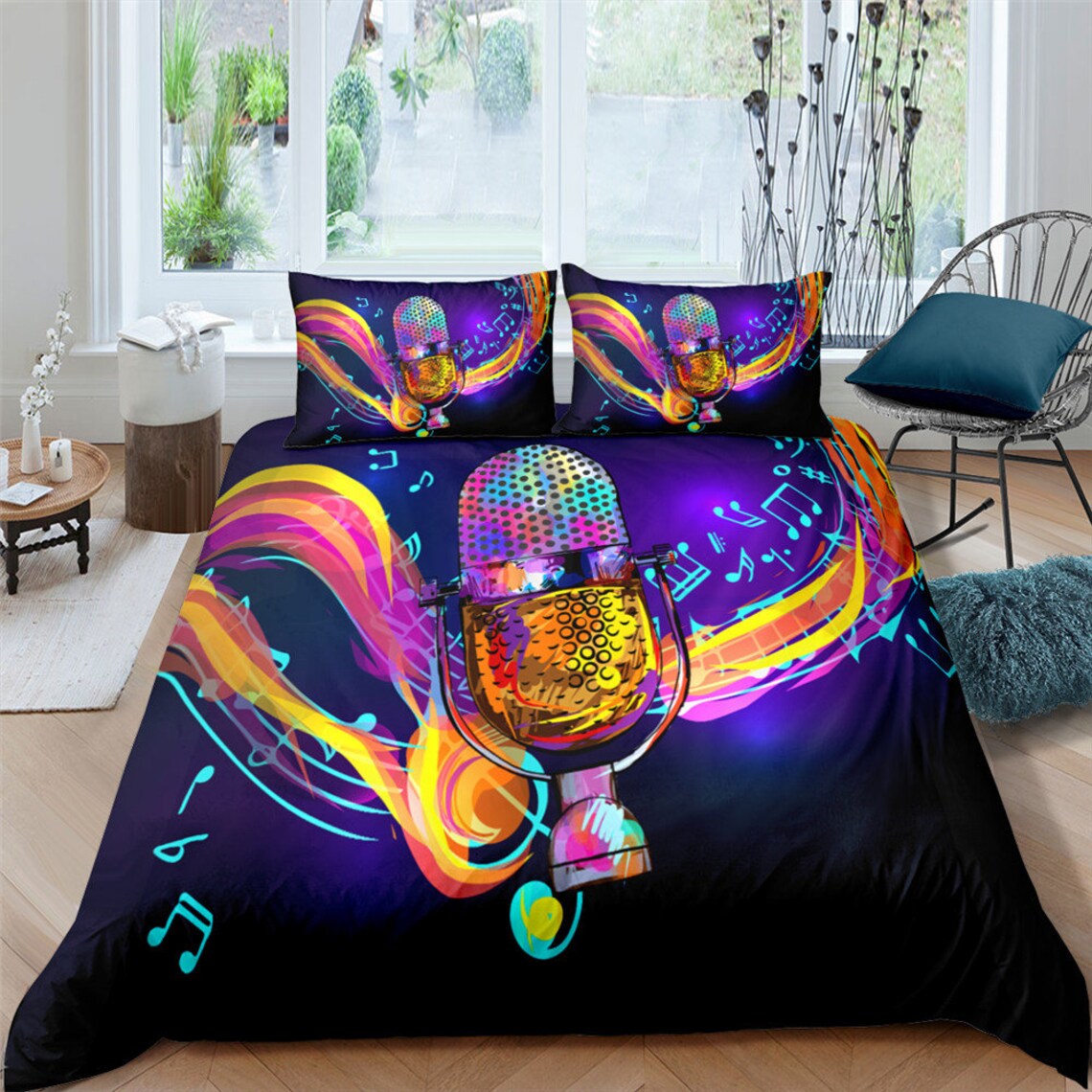 Musical Bedding Set Pattern Comforter Cover for Kids Adult Etsy UK