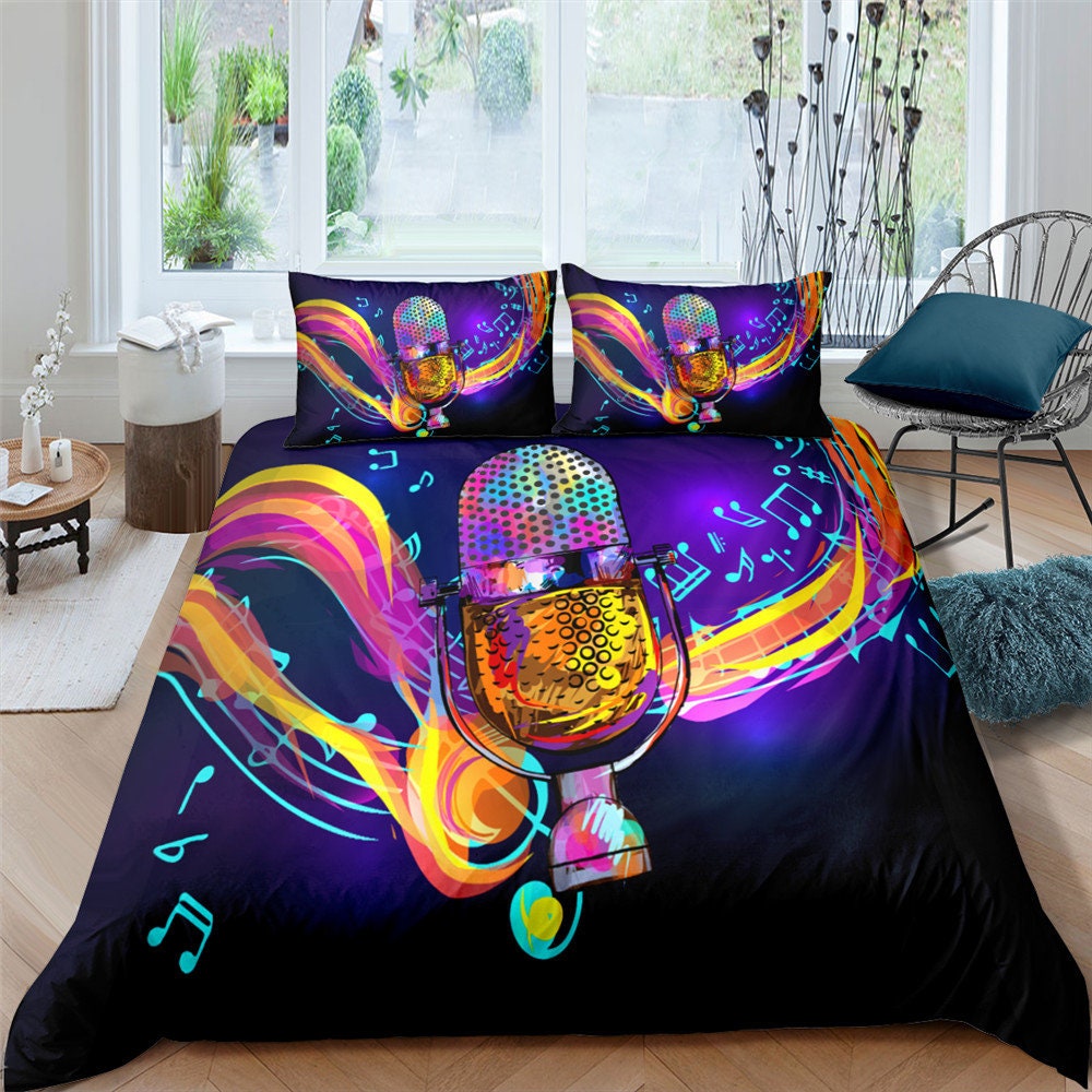 Musical Bedding Set Pattern Comforter Cover for Kids Adult Etsy UK