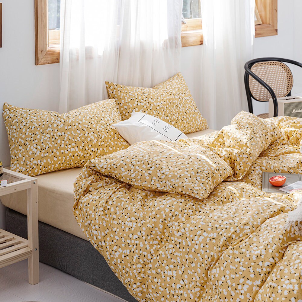 Gorgeous Yellow Floral Bedding Sets Queen1 Floral Duvet - Etsy UK