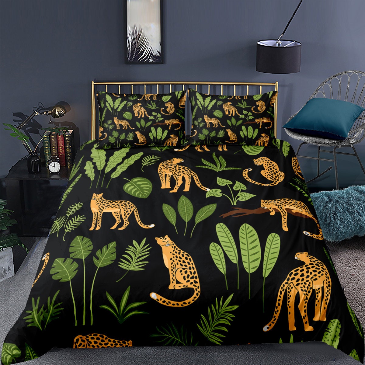 Leopard Comforter Cover Cheetah Duvet Cover African Savannah - Etsy