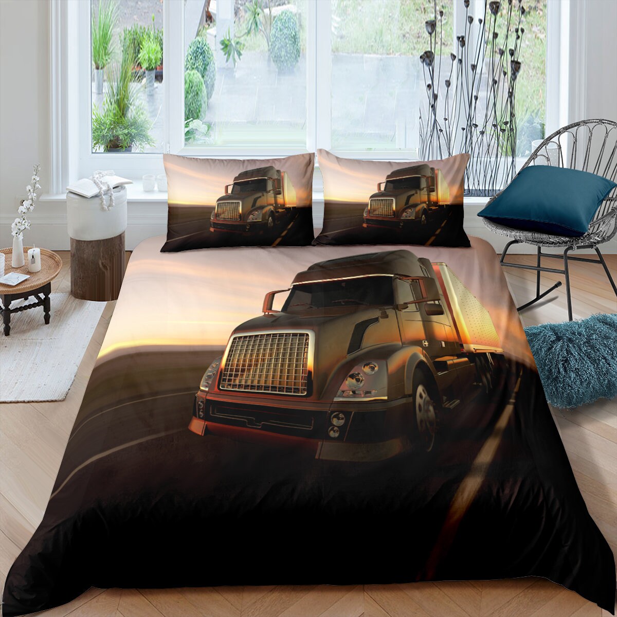 Lkw Bettbezug Set 2 Stück 2-teiliges Set mit 1 Kissensham | Etsy