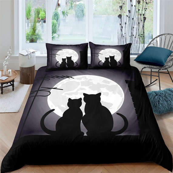 Cat Comforter Cover Full Cat Bedding Set for Kids Girls Boys Etsy