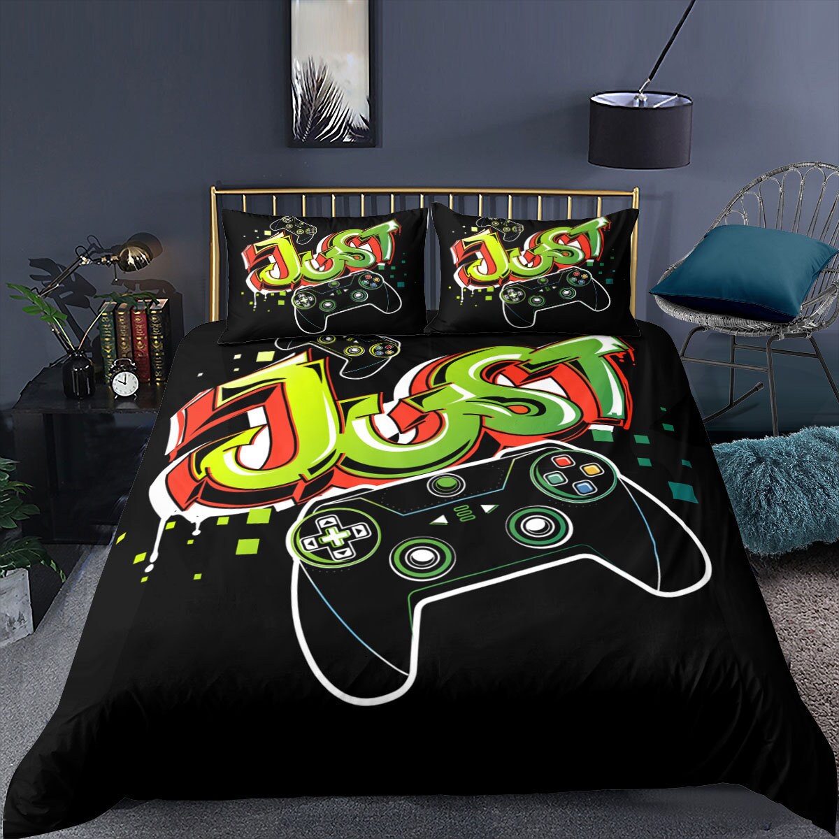 Kids Video Games Duvet Cover Set Bedding Set with Pillow Etsy