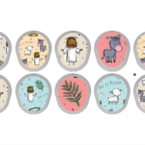Dexcom G7 Transmitter Stickers, Risen Easter CGM Stickers, Pair with Glucomart Dexcom G7 Patches, 10 Count Dexcom G7 Stickers